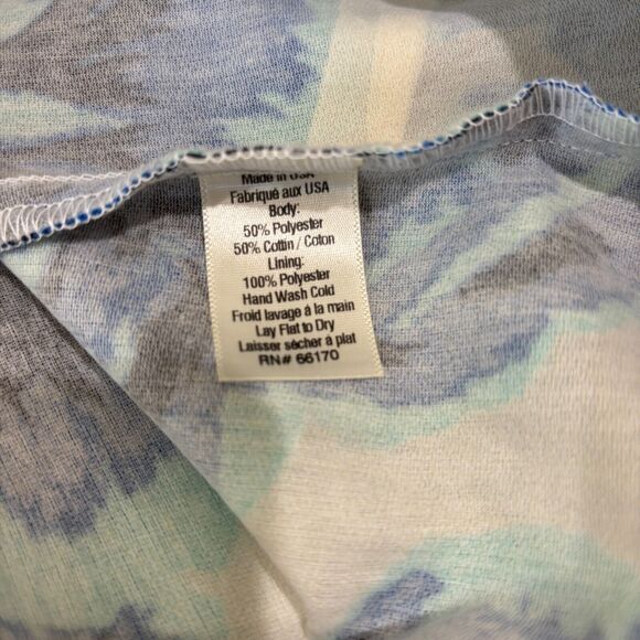 Porridge Anthropologie Blue Roses Floral Dress 2 Pleats Cottage Tea Garden Party - Picture 11 of 15